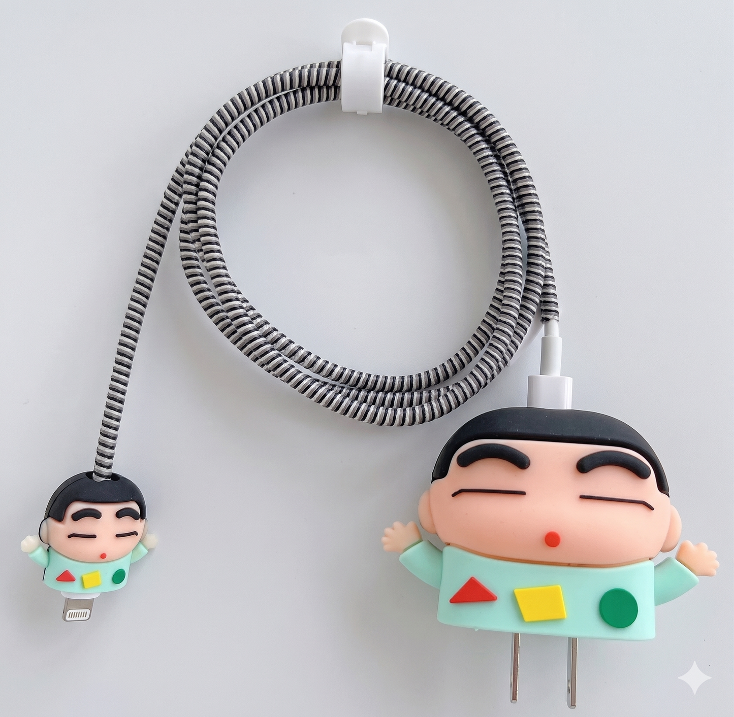 3D Cute Shinchan Charger Case Cover & Full Cable Protector for iPhone 18W / 20W