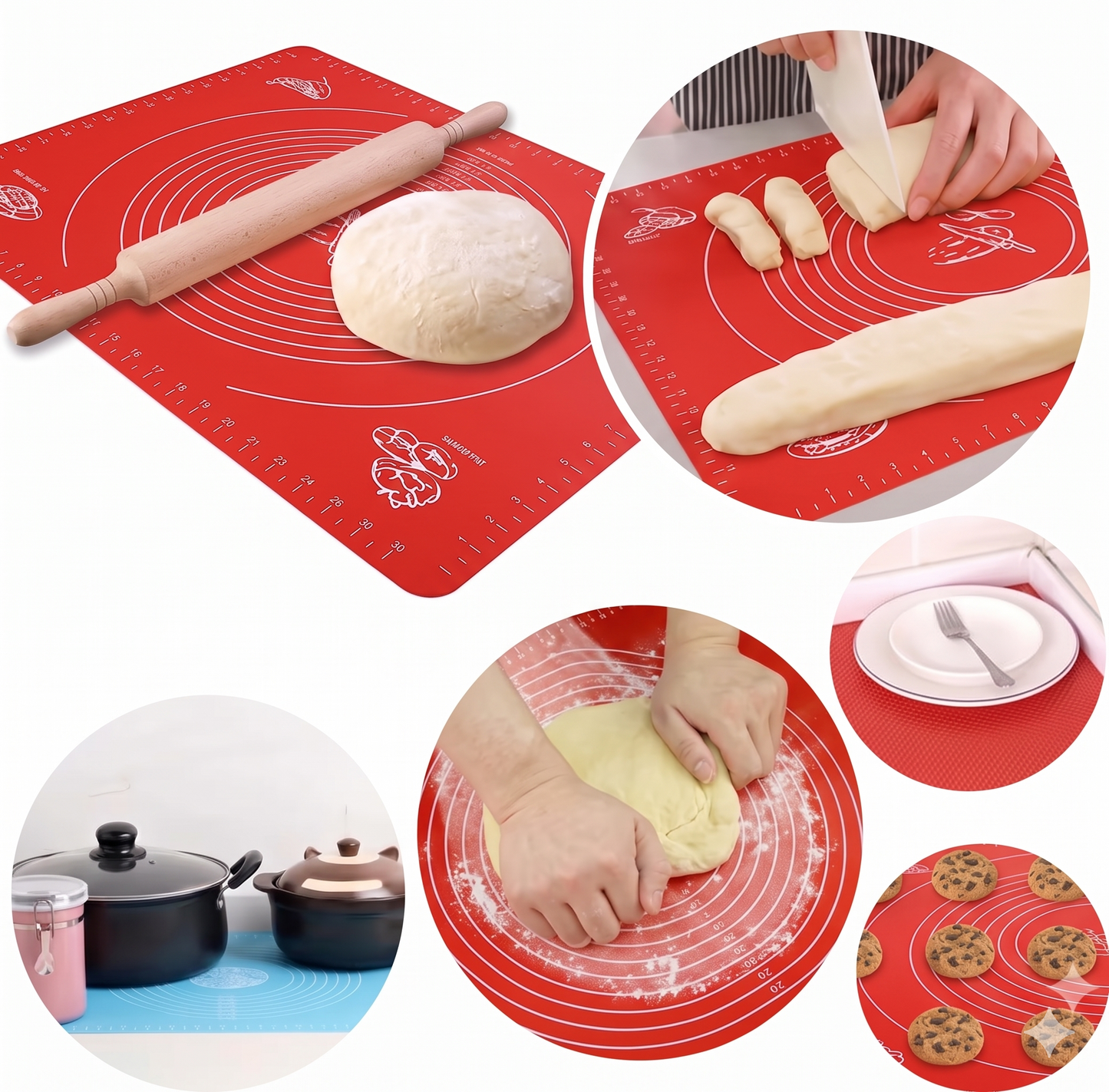 Silicon Fondant Rolling Mat Or Silicone Baking Sheet for Kitchen Roti Chapati